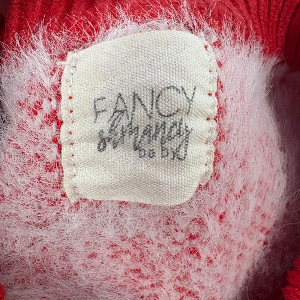 Fancy Schmancy Sweater KC Chiefs Kelce 87 Fuzzy Knit‎ Swifty Girls Size 10 Red
